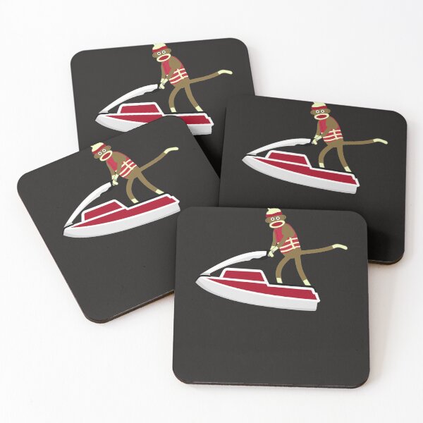 Item preview, Sock Monkey Jetski Sticker designed and sold by AnjaKrella.