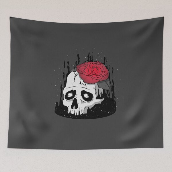Item preview, Skull with a rose designed and sold by ClarissaNGKai.