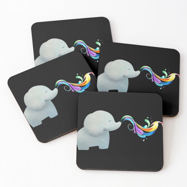 Item preview, Elephant Spraying Rainbow Baby Elephant  designed and sold by Lawrencey249.
