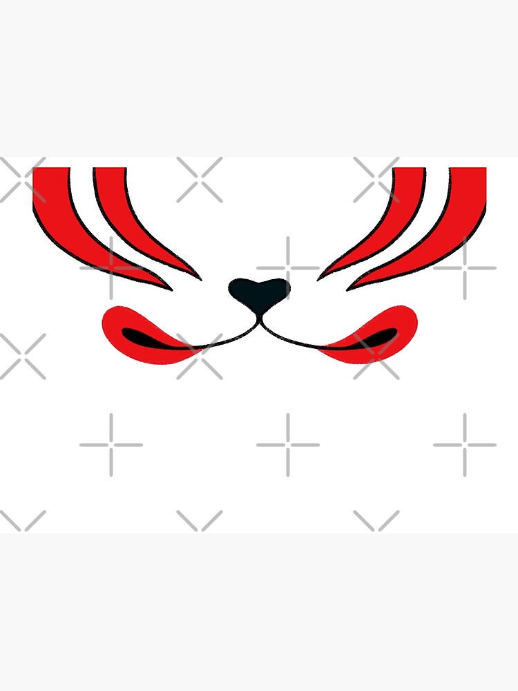 Kitsune Mask | White Red Japanese Fox Face by JessicaAmber