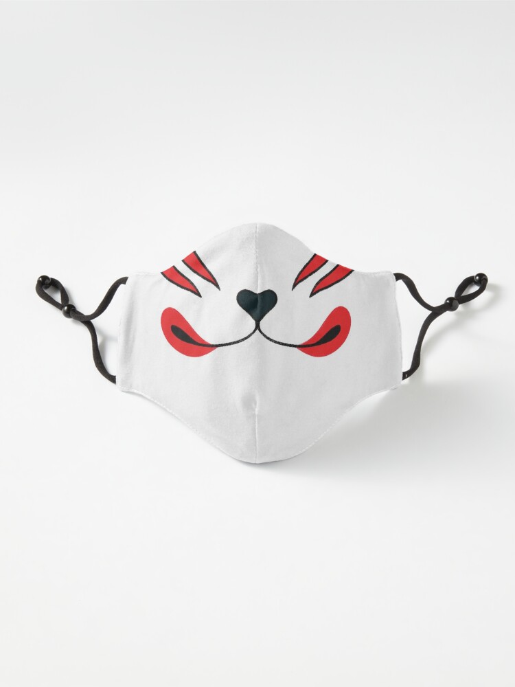 Alternate view of Kitsune Mask | White Red Japanese Fox Face Mask