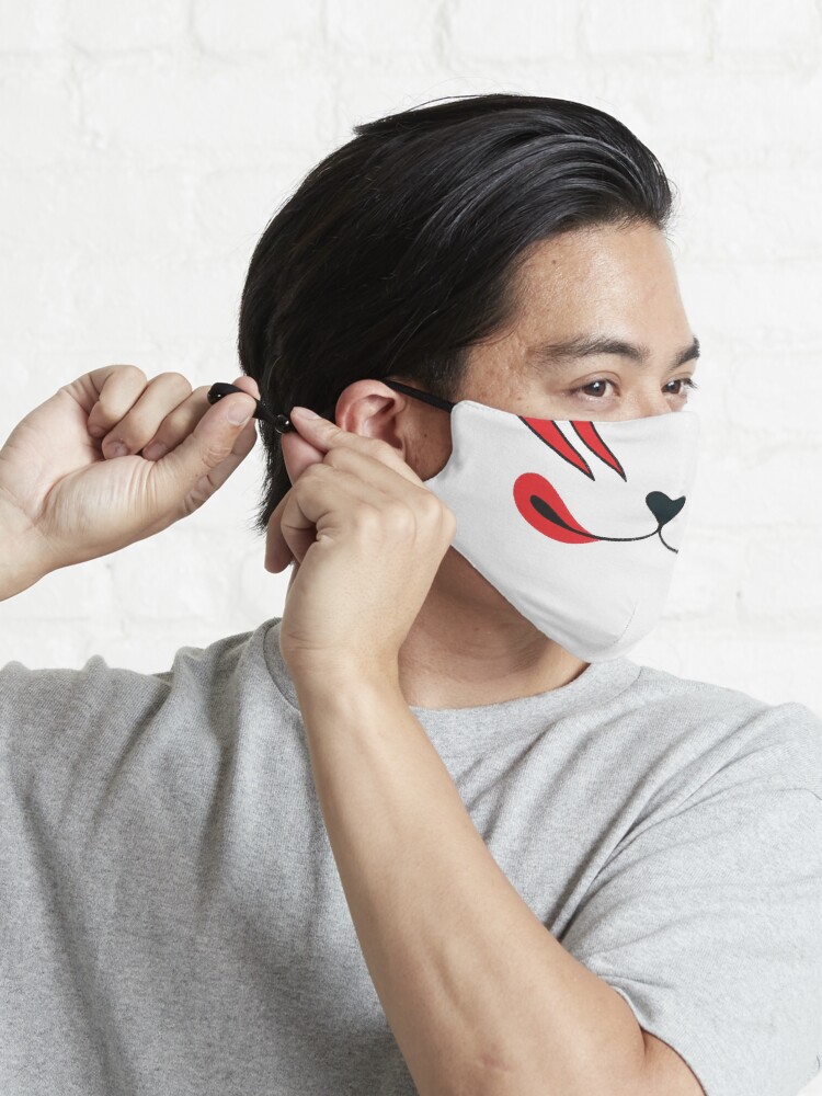 Alternate view of Kitsune Mask | White Red Japanese Fox Face Mask