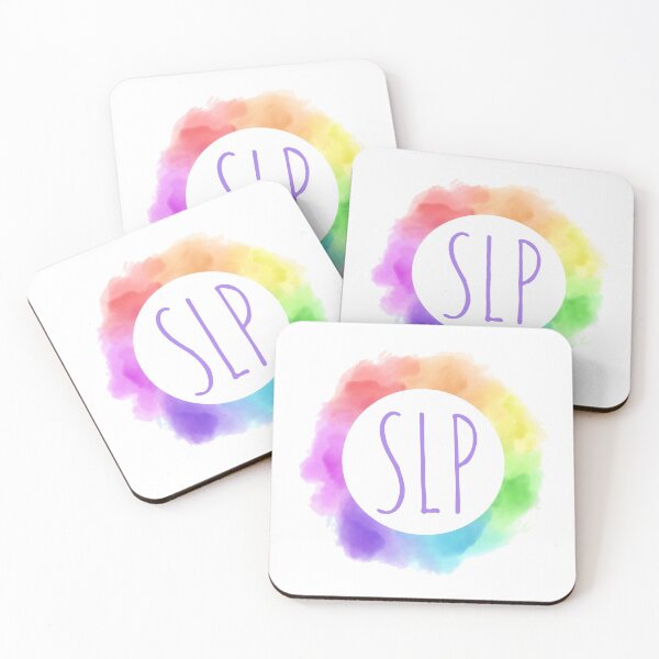 Item preview, SLP Speech-Language Pathologist in Rainbow Watercolor Frame designed and sold by asleepyfairy.