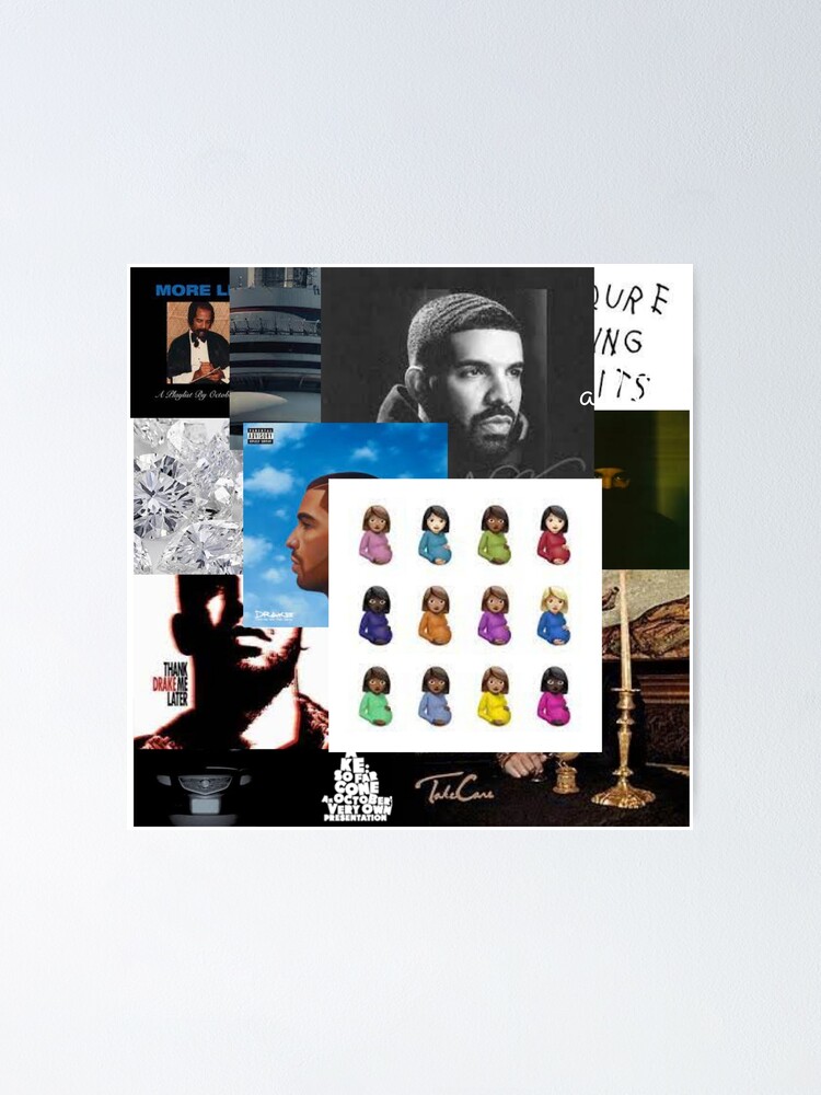 Drake album discography graphic art Poster for Sale by Babanz