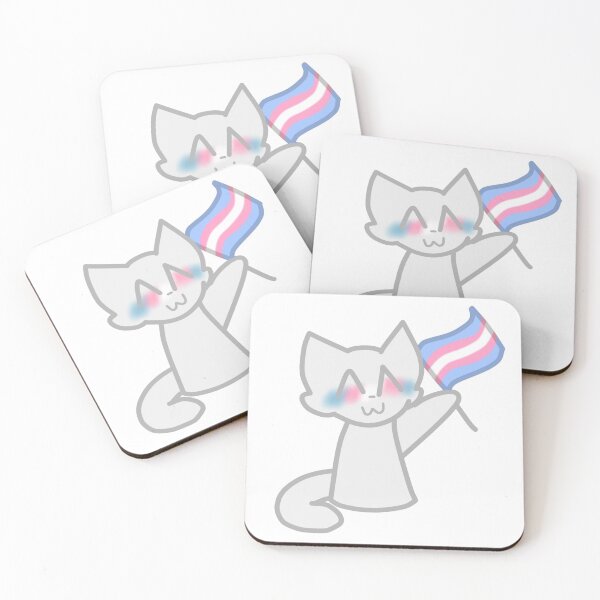 Item preview, Trans pride cat flag designed and sold by Cipherheart.