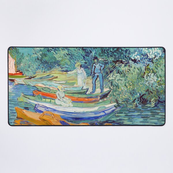 Vincent Van Gogh's Bank Of The Oise At Auvers 1890 Desk Mat