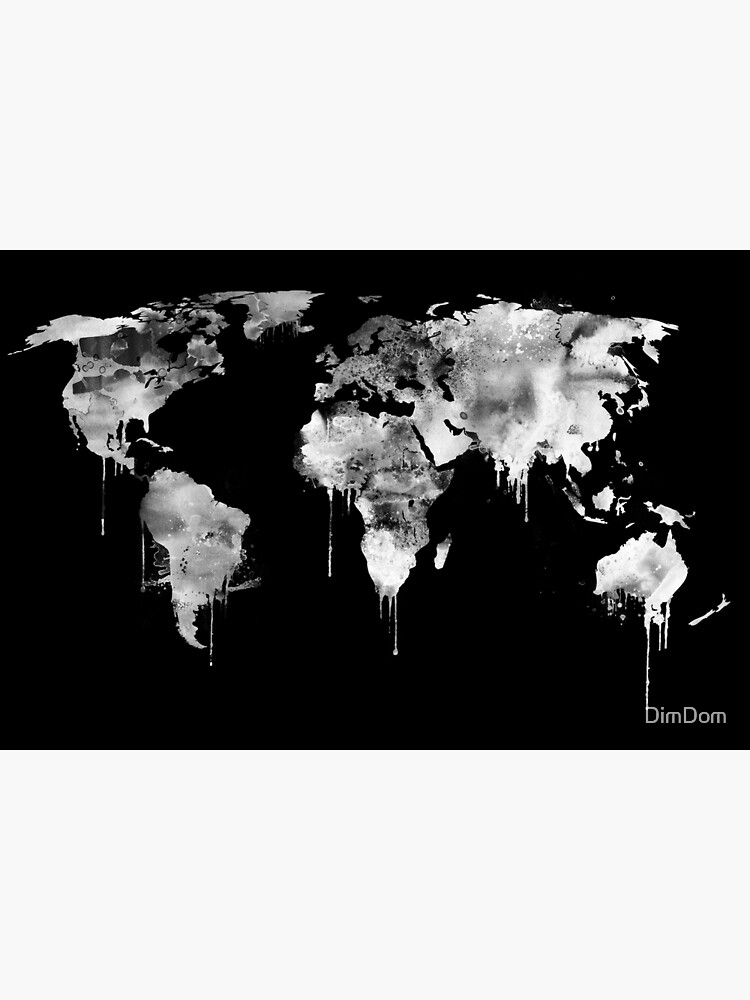 &ldquo;Negative world map, black and white&rdquo; Poster for Sale by DimDom | Redbubble