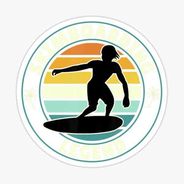 "Skimboarding Legend retro design for Skimboard Surfer" Sticker for