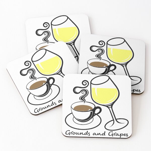 Item preview, White Wine Glass and Coffee Mug, Grounds and Grapes designed and sold by JulesNelly.