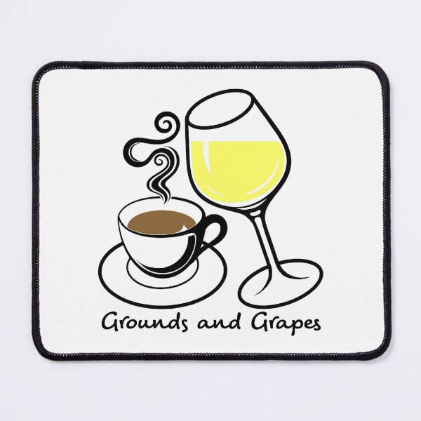 Item preview, White Wine Glass and Coffee Mug, Grounds and Grapes designed and sold by JulesNelly.