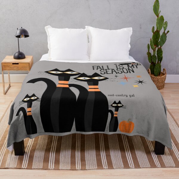 Item preview, Mid-Century Black Cats, Fall Is My Season designed and sold by concettaellis.