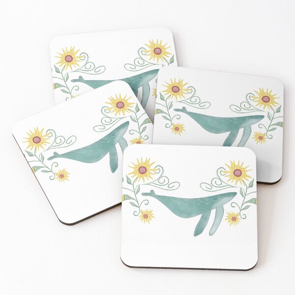 Item preview, Whale with flowers designed and sold by designsbymurray.