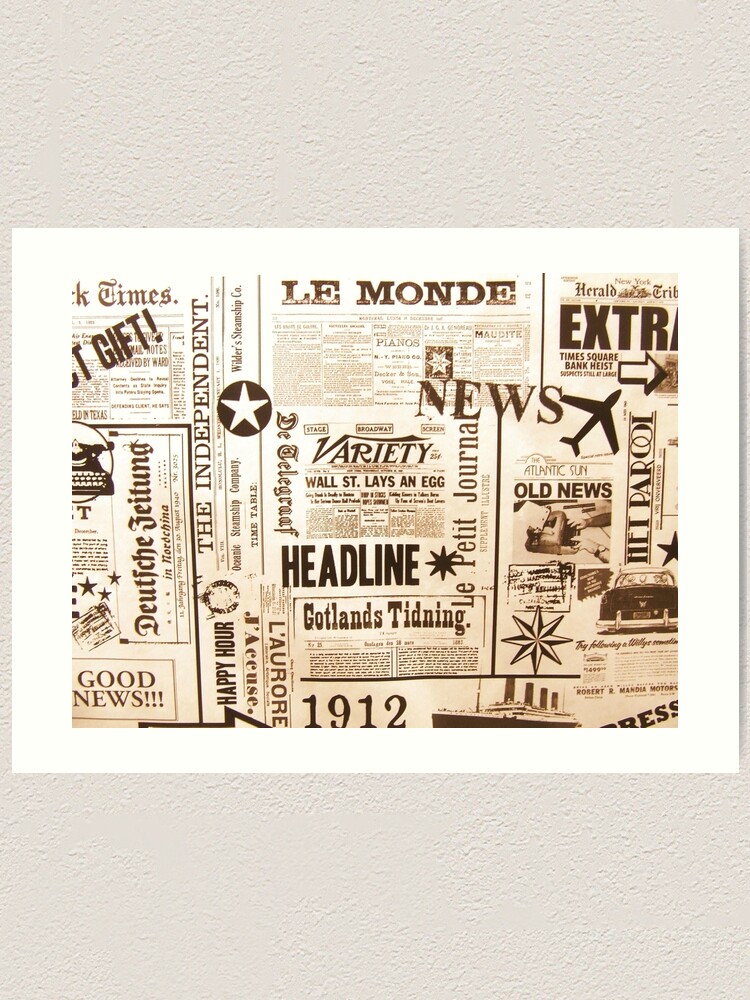 Vintage Typography Old Newspaper Ads Art Print By Ursparklingshop Redbubble