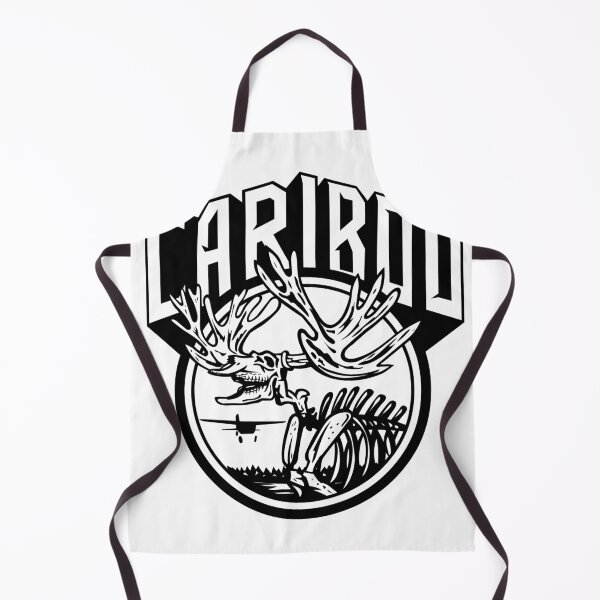 Item preview, Caribou or Reindeer Skull Skeleton Roaring with Airplane and Lake Set Circle Retro Style Black and White designed and sold by patrimonio.