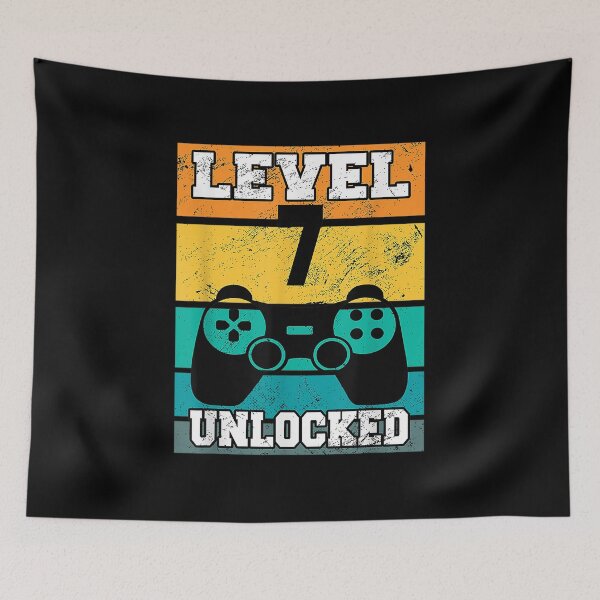 Item preview,  Level Unlocked Years Old Retro 80s 7th Birthday Gamer designed and sold by eaedith33.
