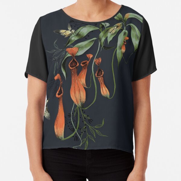 Carnivorous Pitcher Plant Dark Chiffon Top