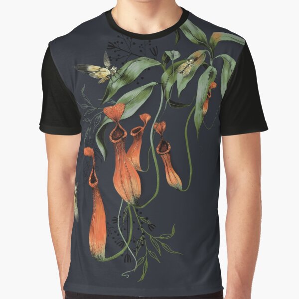 Carnivorous Pitcher Plant Dark Graphic T-Shirt
