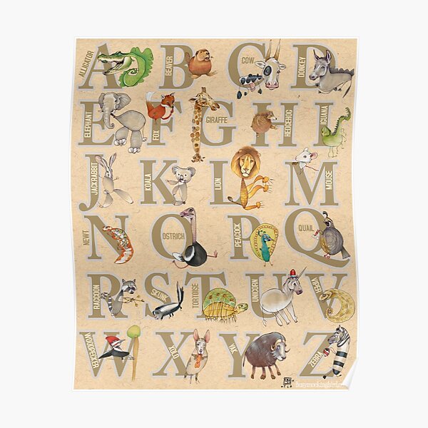 ABC Animals (with names) Poster