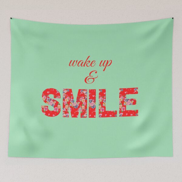 Item preview, Happy cheerful morning quote slogan floral rose themed designed and sold by TheSeasonalYard.