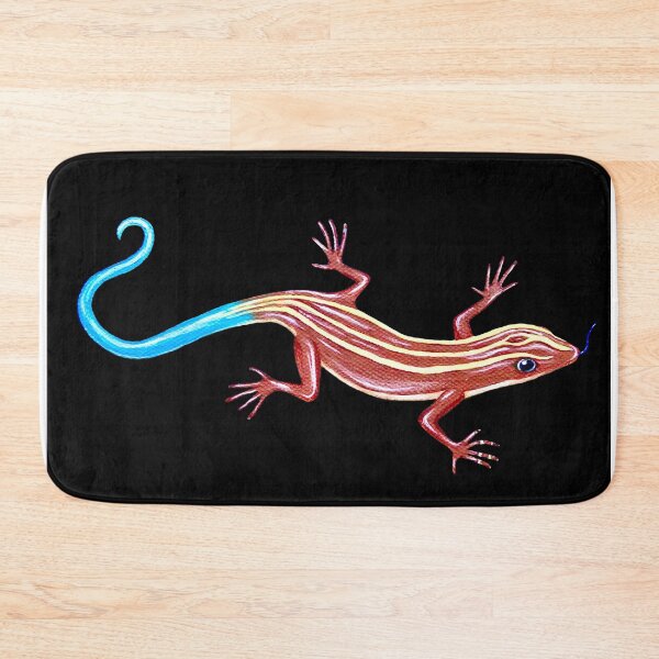 Item preview, Blue tailed skink on black designed and sold by Soozie Wray.