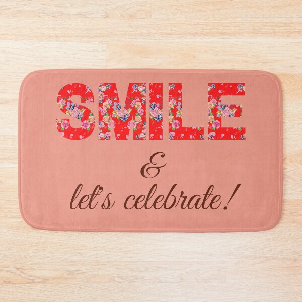 Item preview, Happy celebration slogan quote floral garden rose & butterflies designed and sold by TheSeasonalYard.