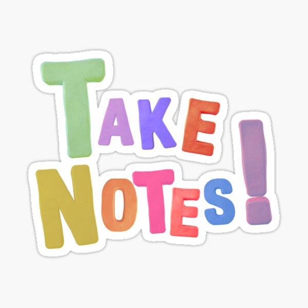 Take Notes Sticker for Sale by Comsworth