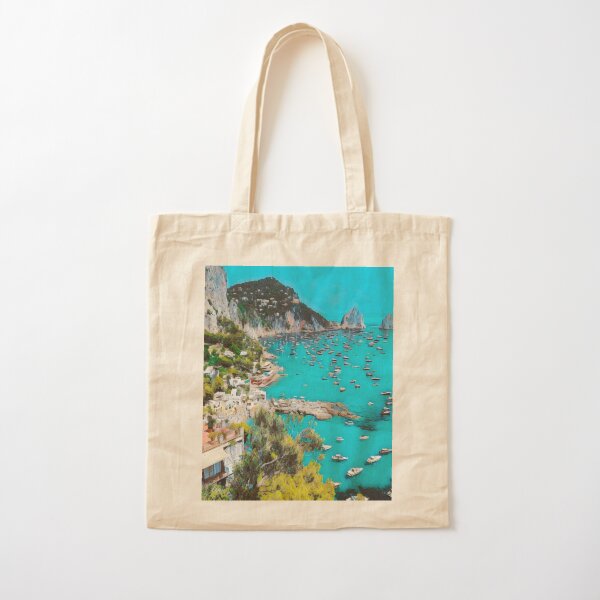 Capri Palmbeach Hawaii Monaco Miami Ibiza Woman Shopping Bags Folding  Canvas Nordic Travel Tote Handbag Supermarket Shopper Bag