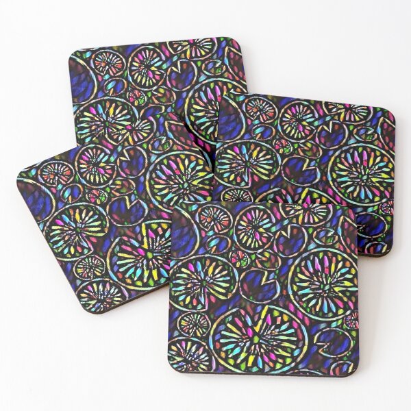 Item preview, mosaic, design trend, multicolour, black background, rhombuses, circles designed and sold by Maria Mihailova.