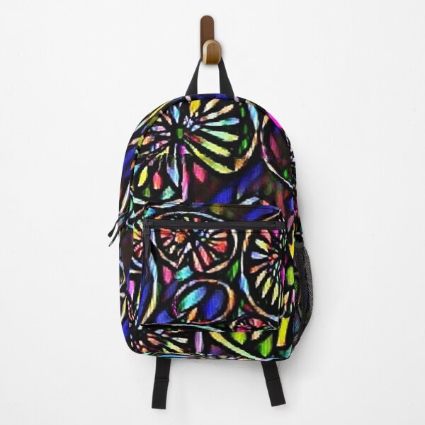 Item preview, mosaic, design trend, multicolour, black background, rhombuses, circles designed and sold by Maria Mihailova.