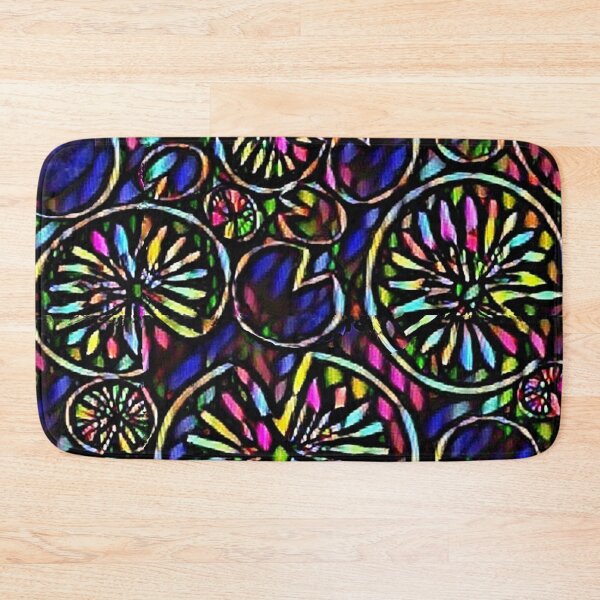 Item preview, mosaic, design trend, multicolour, black background, rhombuses, circles designed and sold by Maria Mihailova.