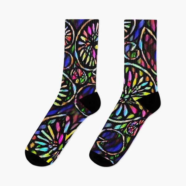 Item preview, mosaic, design trend, multicolour, black background, rhombuses, circles designed and sold by Maria Mihailova.