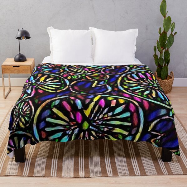 Item preview, mosaic, design trend, multicolour, black background, rhombuses, circles designed and sold by Maria Mihailova.