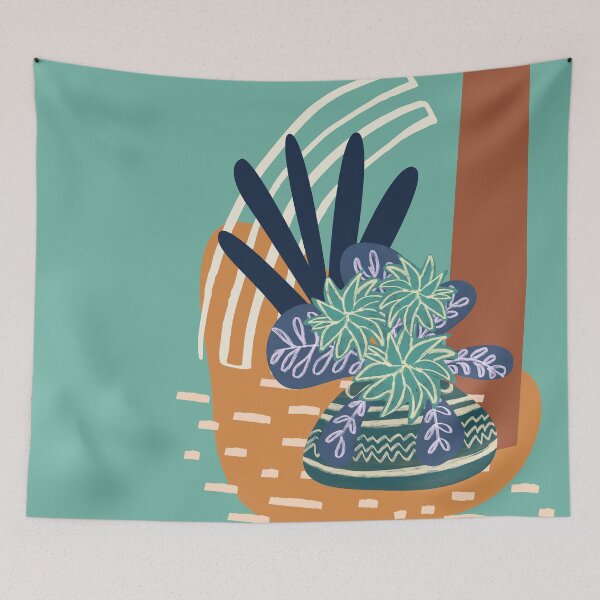 Item preview, Hamptons style abstract potted plant. designed and sold by LaBellCreative.