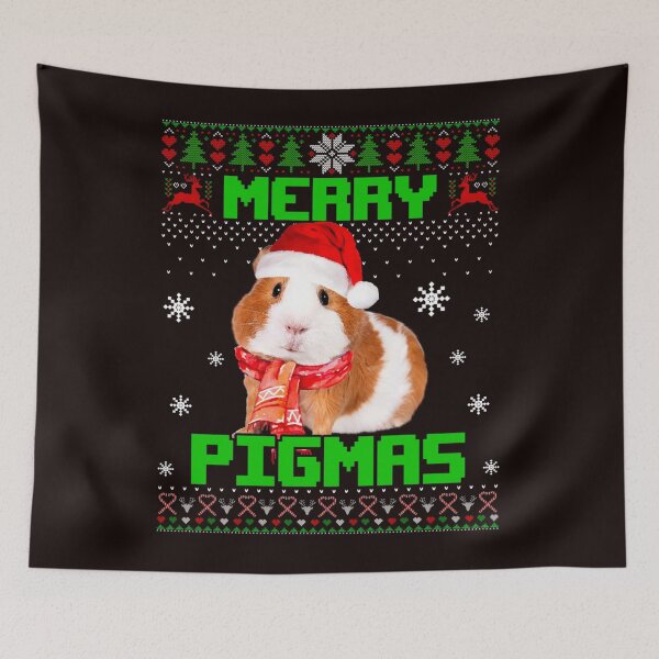 Item preview, Christmas Merry Pigmas Santa Hat Light In Snow designed and sold by MichaelBrowning.