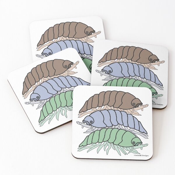 Item preview, 3 Pill Bugs (white) designed and sold by 13mtm80-Designs.