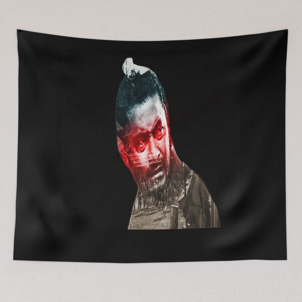 Item preview, Red face Toshihiro Mifune Akira Kurosawa poster designed and sold by KatheSera2025.
