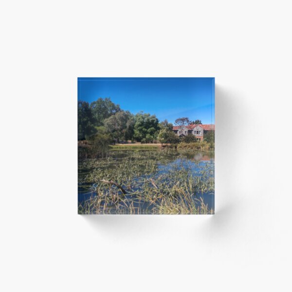 A nice house, a nice lake. Wendouree, Ballarat, Victoria, Australia Acrylic Block