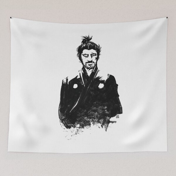 Item preview, Black Toshihiro Mifune Akira Kurosawa poster designed and sold by KatheSera2025.