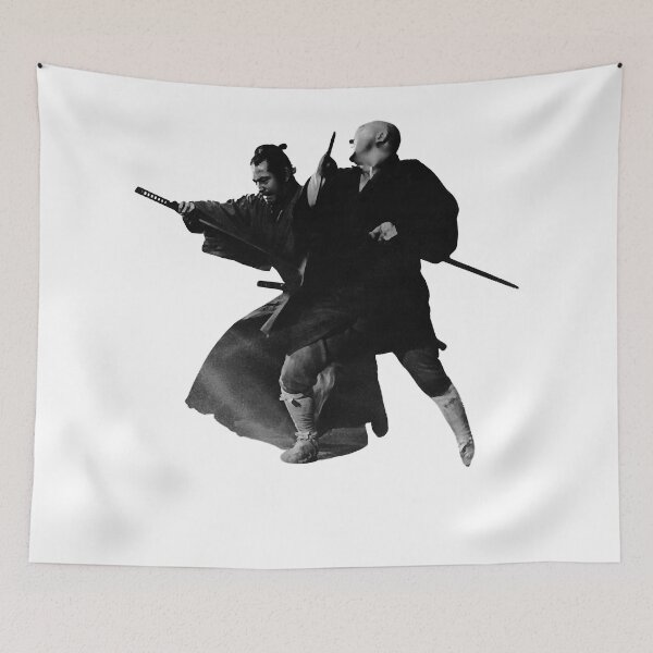 Item preview, Yojimbo combat black two samurai Akira Kurosawa poster designed and sold by KatheSera2025.