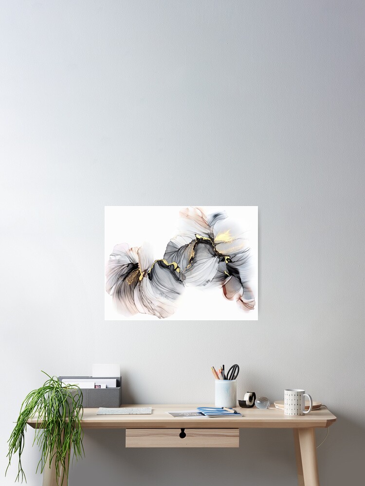Aperçu 2 sur 3. Poster avec l'œuvre Pensées créée et vendue par ElodieVernetArt.