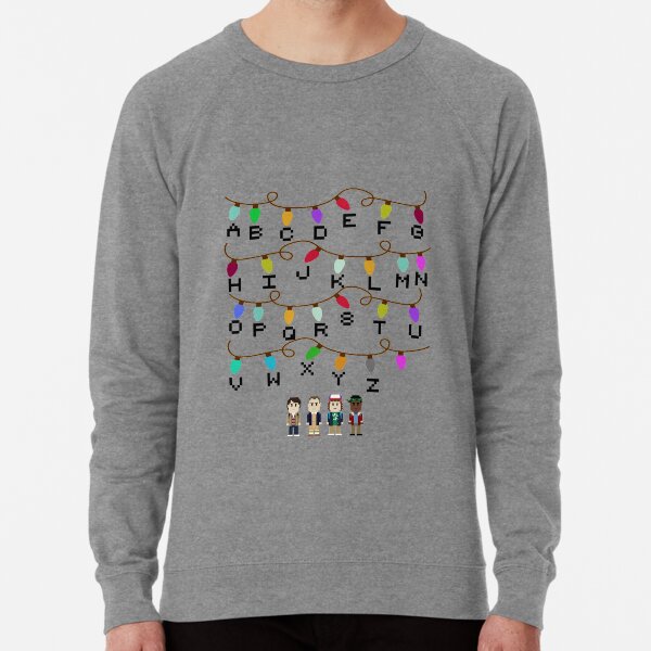 stranger things alphabet sweater