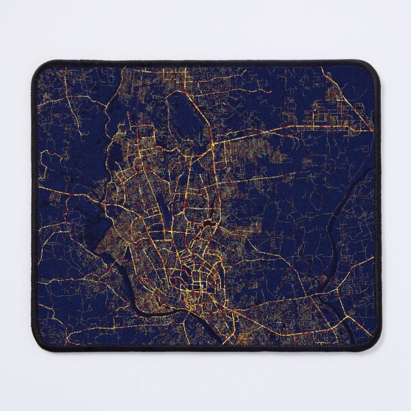 Item preview, Dhaka, Bangladesh Map - City At Night designed and sold by deMAP.