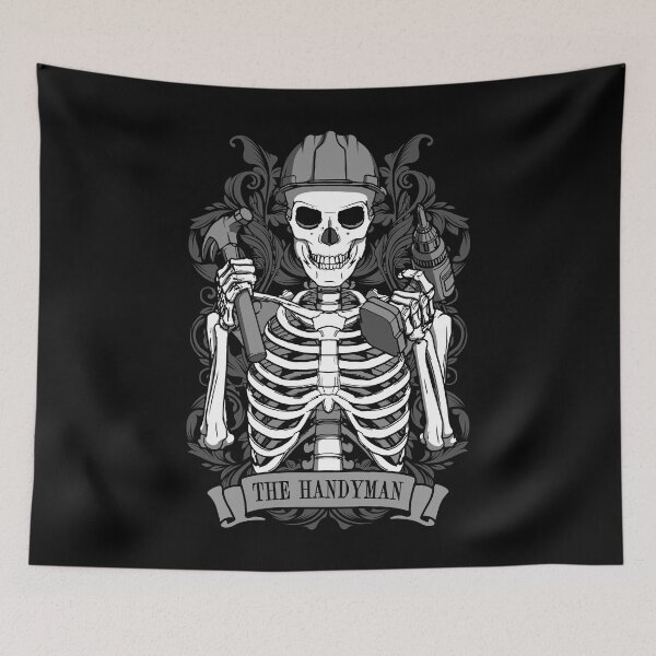 Item preview, Handyman Skeleton Vintage Tarot Card DIY Craftsman Mechanic designed and sold by GrandeDuc.