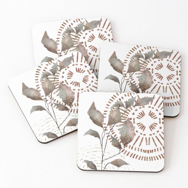 Item preview, Leaves in focus with tribal pattern designed and sold by Safarichic.