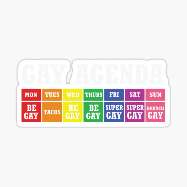 Gay Agenda Sticker For Sale By Zdreamers Redbubble 7174