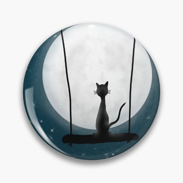Item preview, Black Cat Looking at the Moon designed and sold by EllenBeb.