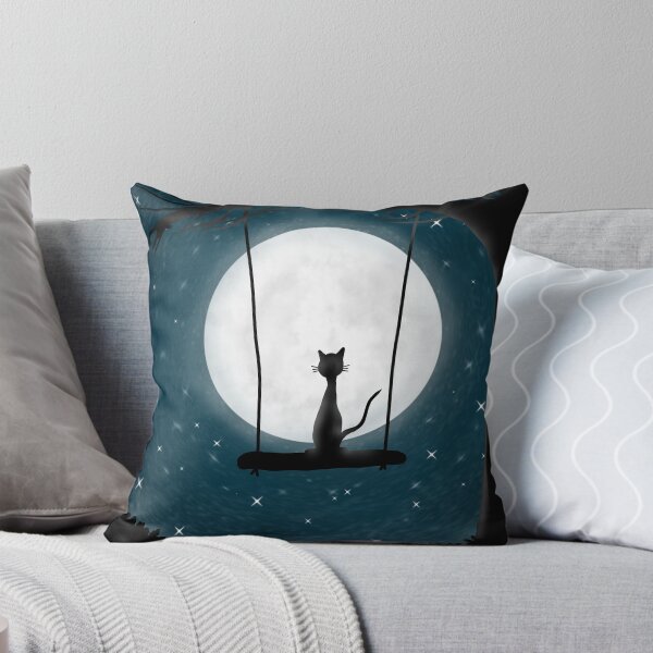 Item preview, Black Cat Looking at the Moon designed and sold by EllenBeb.