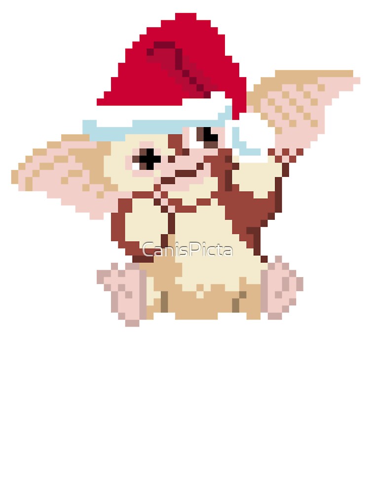 Christmas Gizmo Gremlins 8 Bit Pixel Block Geometric Red Green White Xmas Holiday Happy Merry Bright Santa Hat Kids T Shirt By Canispicta Redbubble
