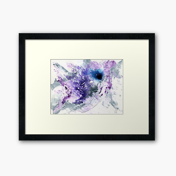 Blue, purple and grey abstract Framed Art Print