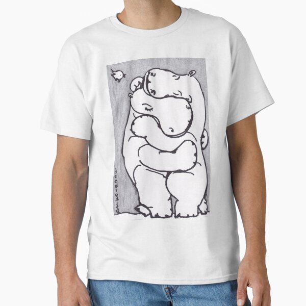 Item preview, Hippo Hug - Original Drawing designed and sold by davidscohen.